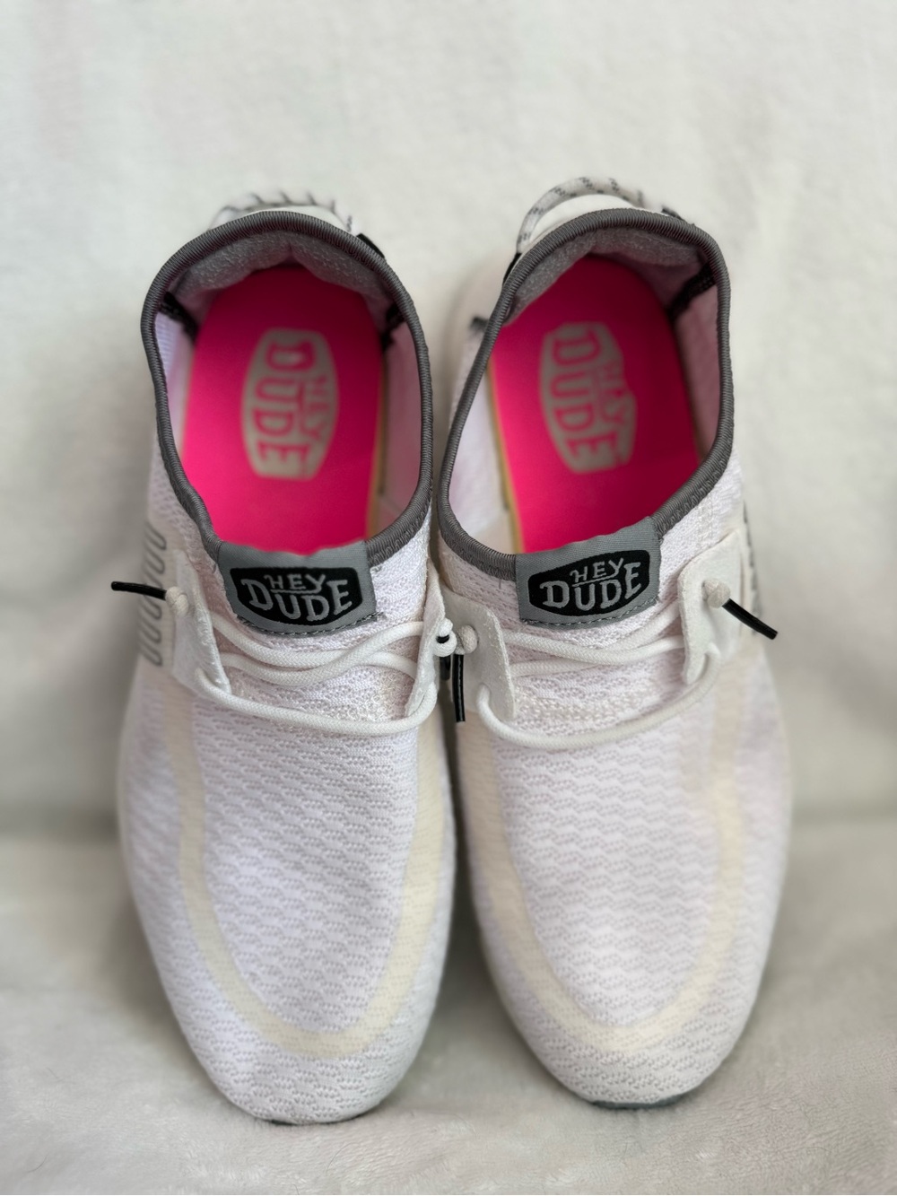 HEYDUDE Wendy Stretch Sox White Gray Slip On Shoes Women’s 10 EU 41 - Picture 2 of 8